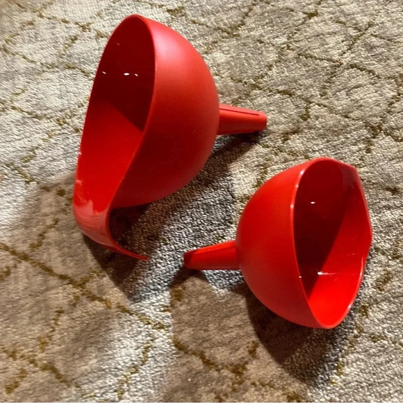 IKEA Red Kitchen Plastic Funnel Set Liquid Oil Water Filling Auto Wine - Picture 1 of 6